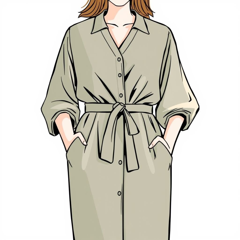 Kurzes elegantes plus size kleid mit perfekten schnitt für im büro
Create a casual yet elegant plus-size dress with a flattering, tailored cut, perfect for the office. Incorporate soft, breathable fabrics in muted tones like sage green or soft beige. Add subtle details like a belted waist and relaxed, flowy sleeves to enhance comfort while maintaining a polished appearance suitable for workdays.