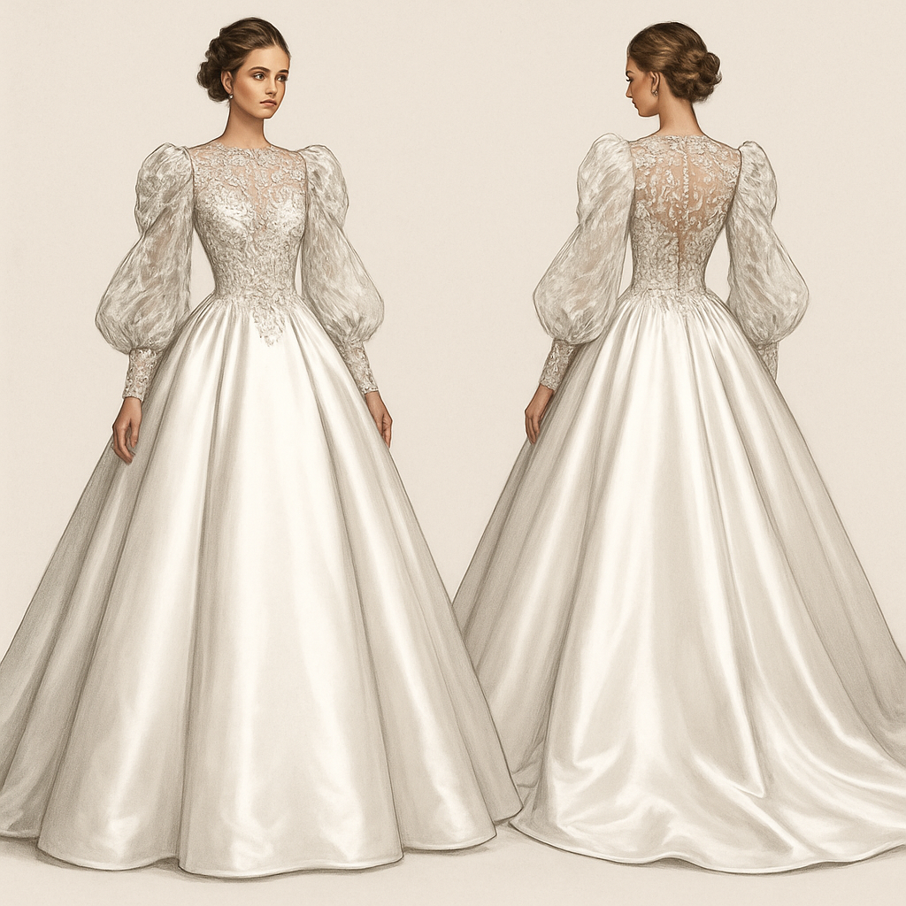 Ballgown dress
Busy sleeves
Beaded lace and rhinestones embellishments on the top part
Skirt part must be dutchess satin
Ballgown dress
Busy sleeves
Beaded lace and rhinestones embellishments on the top part
Skirt part must be dutchess satin , glamorous style, show front and back