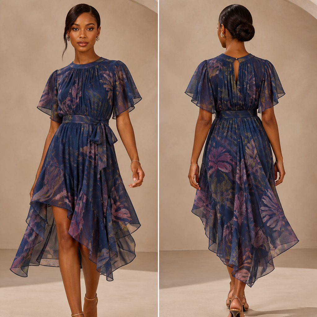 A Female Dress design, made of Chiffon, for Casual, suitable for Summer. Nigeria fashion aesthetics.
photorealistic fashion design, A Female Dress design, made of Chiffon, for Casual, suitable for Summer. Nigeria fashion aesthetics., just the design no text, show front and back