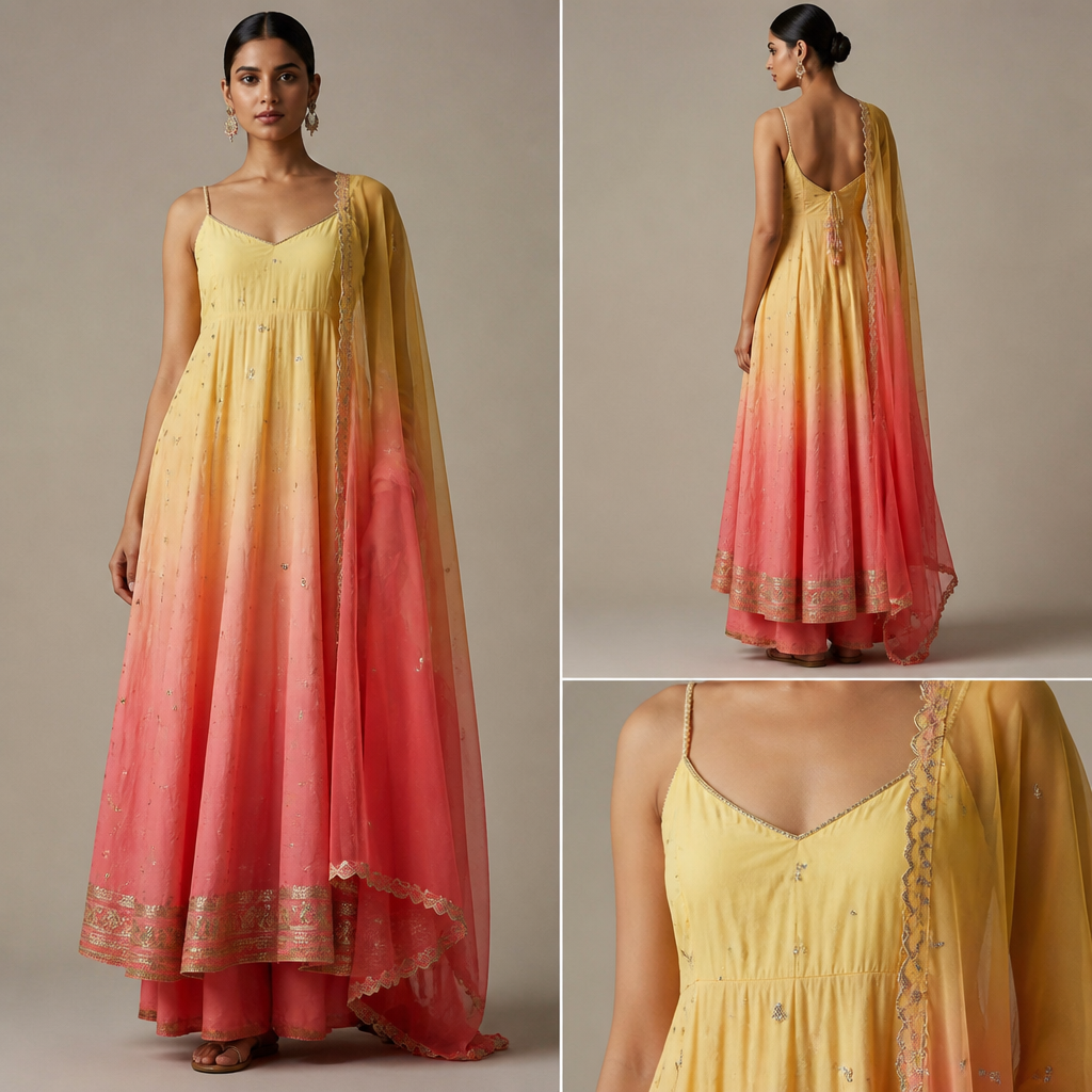 A Female Dress design, suitable for Summer. make color change. India fashion aesthetics.
photorealistic fashion design, A Female Dress design, suitable for Summer. make color change. India fashion aesthetics., just the design no text