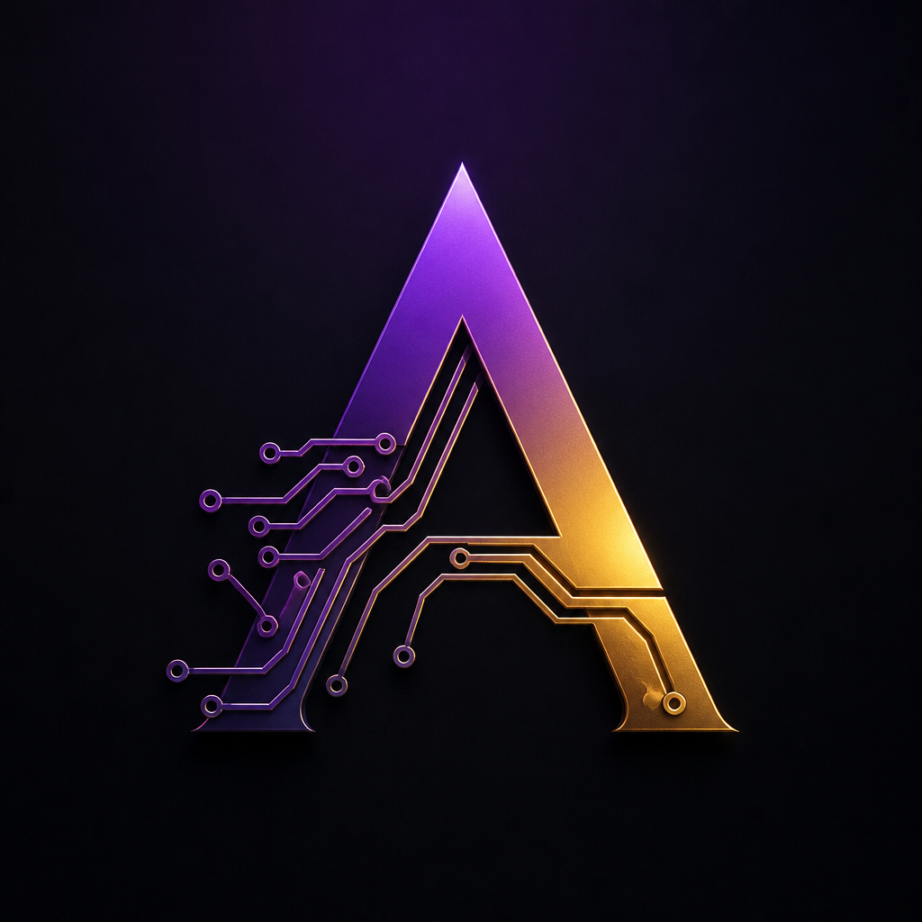 Minimalist logo, letter "A" integrated with circuit lines,
purple and gold gradient, dark background,
digital agency style, futuristic, clean, professional
photorealistic fashion design, Minimalist logo, letter "A" integrated with circuit lines,
purple and gold gradient, dark background,
digital agency style, futuristic, clean, professional, just the design no text