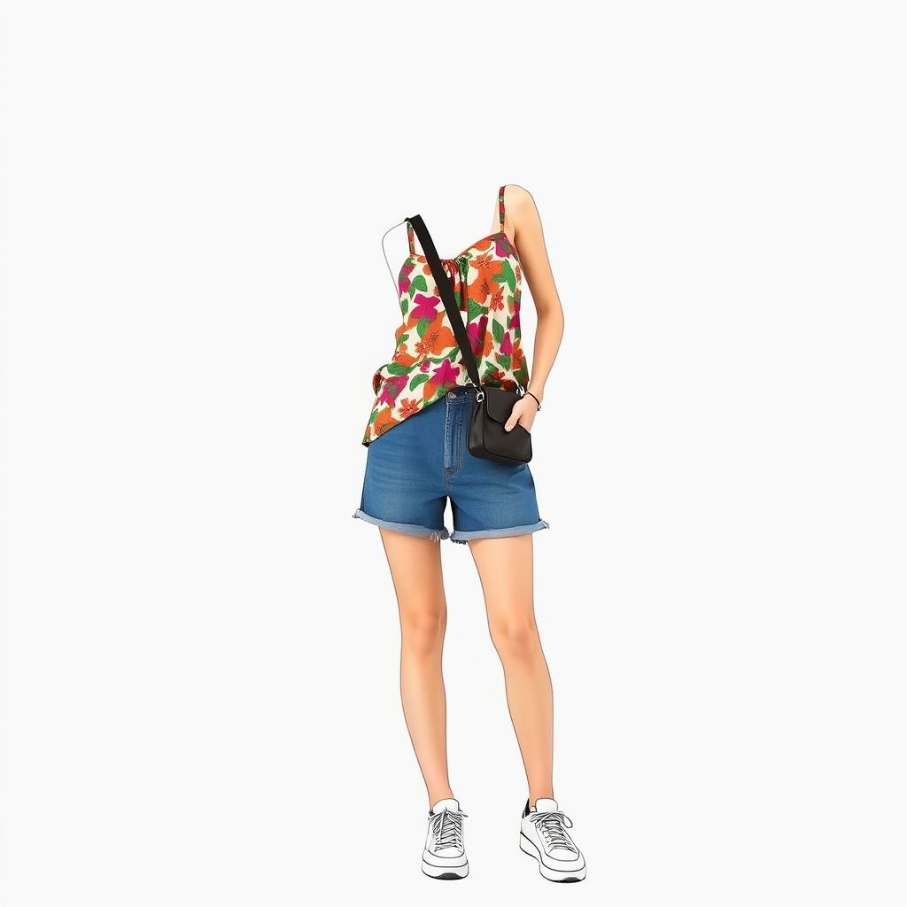 Bustier shirt
Design a casual bustier shirt that merges comfort and style. Imagine soft, breathable cotton with a relaxed fit, featuring playful, vibrant patterns. Incorporate adjustable straps for a personalized fit and pair it with oversized, high-waisted denim shorts. Accessorize with chunky sneakers and a crossbody bag for an effortless, laid-back look.