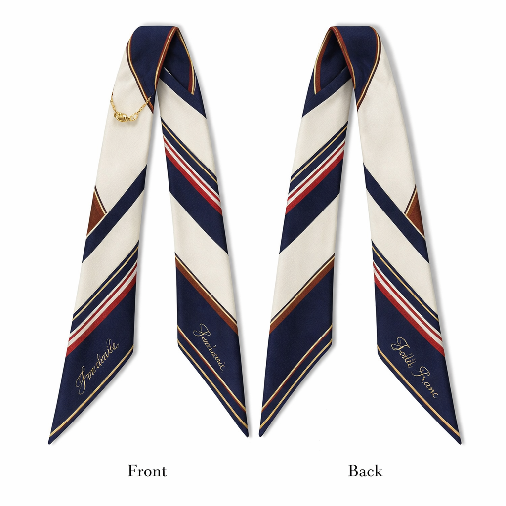 Design a silk scarf thanks 5x 86cm to be wrapped on the handle of a purse.
No logos or any school relation but a collegiate feel. Create a signature look for my brand Jolie Franc. Keep it simple and tailored
Design a silk scarf thanks 5x 86cm to be wrapped on the handle of a purse.
No logos or any school relation but a collegiate feel. Create a signature look for my brand Jolie Franc. Keep it simple and tailored, classic style, show front and back