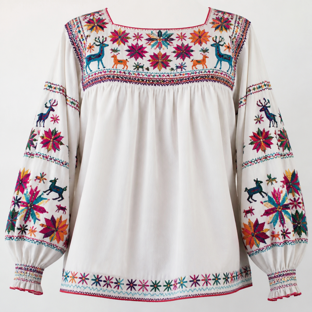 blusa wixarika estilo campesino. Mexico fashion aesthetics.
photorealistic fashion design, blusa wixarika estilo campesino. Mexico fashion aesthetics., just the design no text