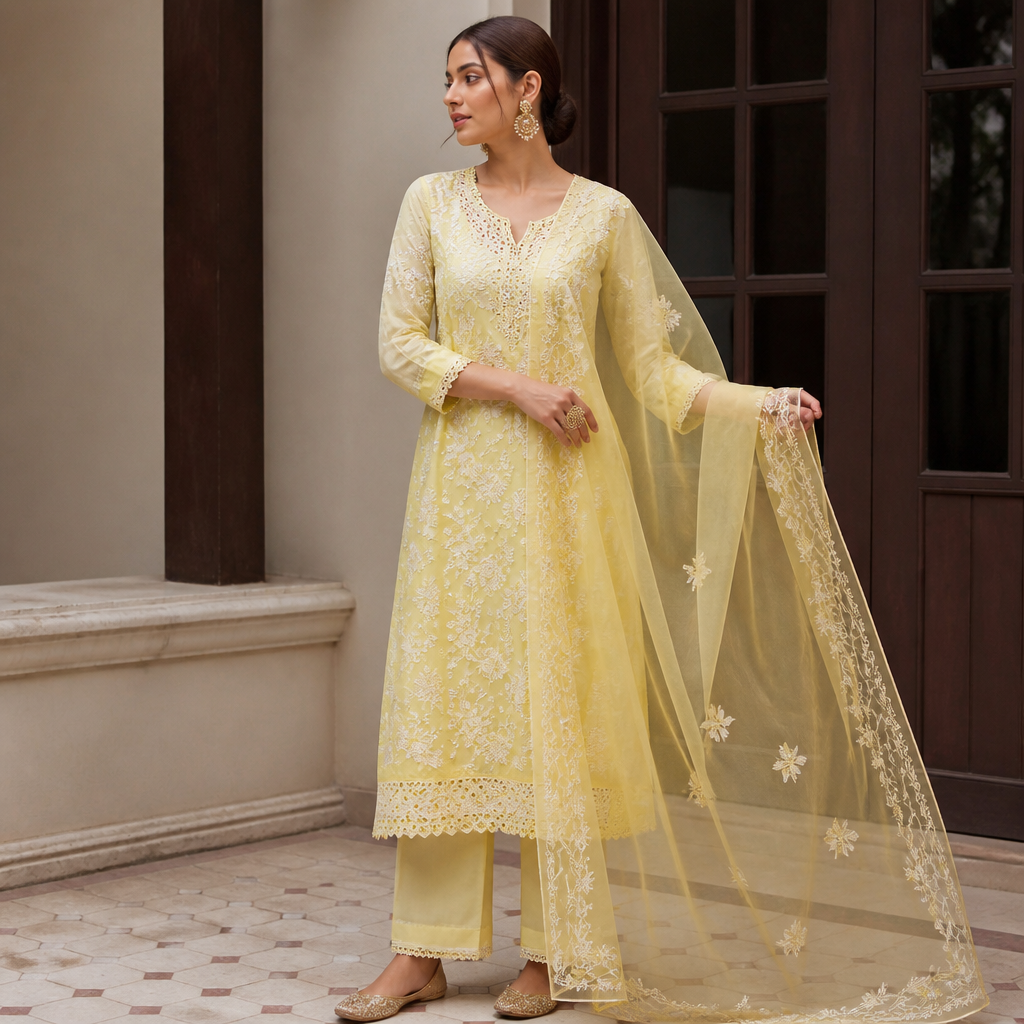 A Female Dress design, suitable for Summer. Consider Indian fashion aesthetics — consider saree, lehenga, salwar kameez, kurti, anarkali; local fabrics like chanderi, banarasi, chikankari, block prints; vibrant colors and rich embroidery. Current season is Summer in India.
photorealistic fashion design, A Female Dress design, suitable for Summer. Consider Indian fashion aesthetics — consider saree, lehenga, salwar kameez, kurti, anarkali; local fabrics like chanderi, banarasi, chikankari, block prints; vibrant colors and rich embroidery. Current season is Summer in India., just the design no text