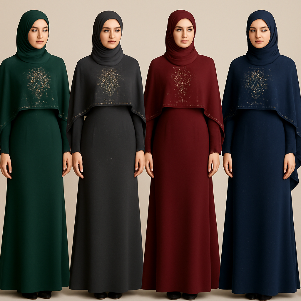 Create me modest two piece that's first in the world, using unique stone design, classy and sophisticated. Keep me 4 designs. Make them rich by adding minimal stone embroidery and stones designs.
Create me modest two piece that's first in the world, using unique stone design, classy and sophisticated. Keep me 4 designs. Make them rich by adding minimal stone embroidery and stones designs.