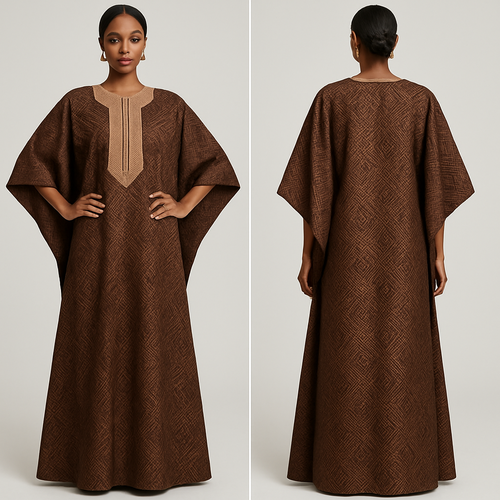 Create a shadda boubou for women that's the first of its kind, unique, classy, and sophisticated in design.