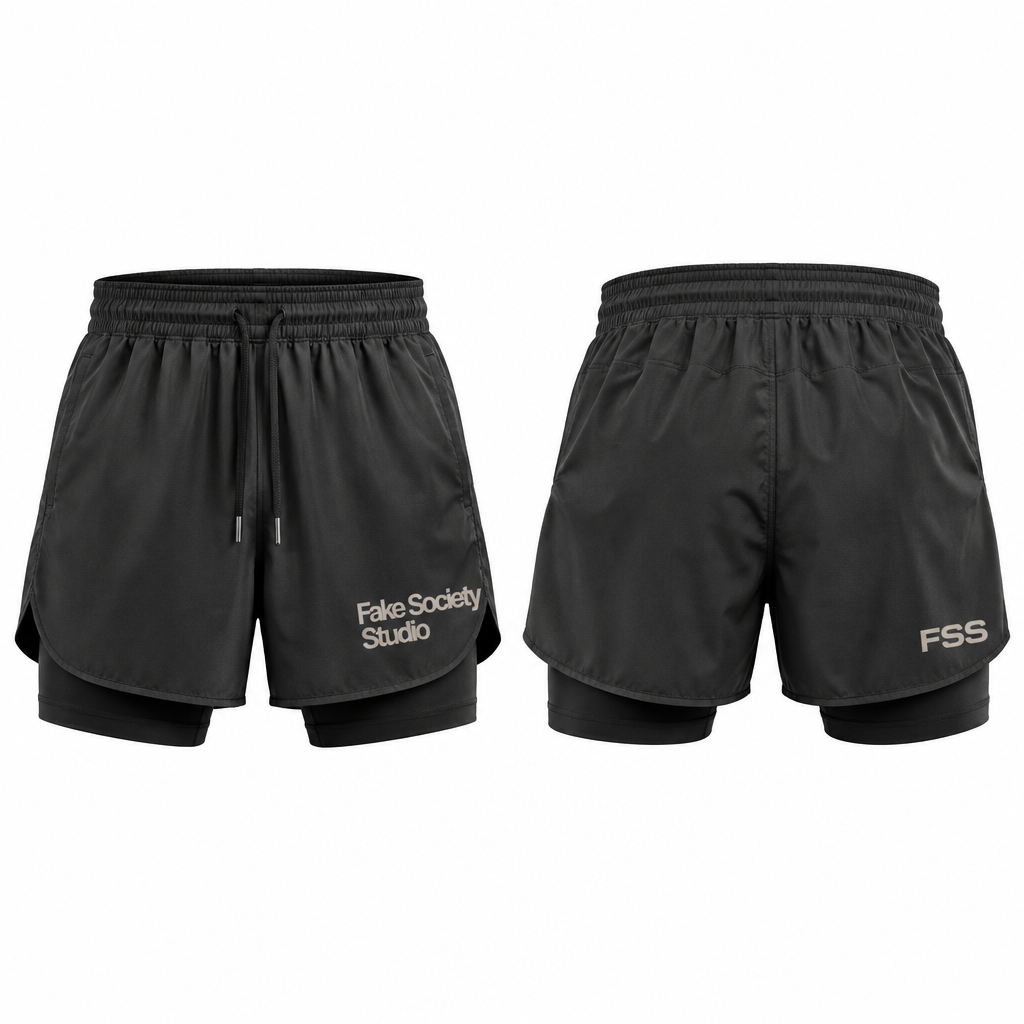Men’s shorts double layer
Printed in words as Fake Society Studio in the front and FSS in the back side lower bottom without logo
Fabric can be poly cotton
Colour can be dark
Font can be changed
photorealistic fashion design, Men’s shorts double layer
Printed in words as Fake Society Studio in the front and FSS in the back side lower bottom without logo
Fabric can be poly cotton
Colour can be dark
Font can be changed
, sporty style, just the design no text, show front and back