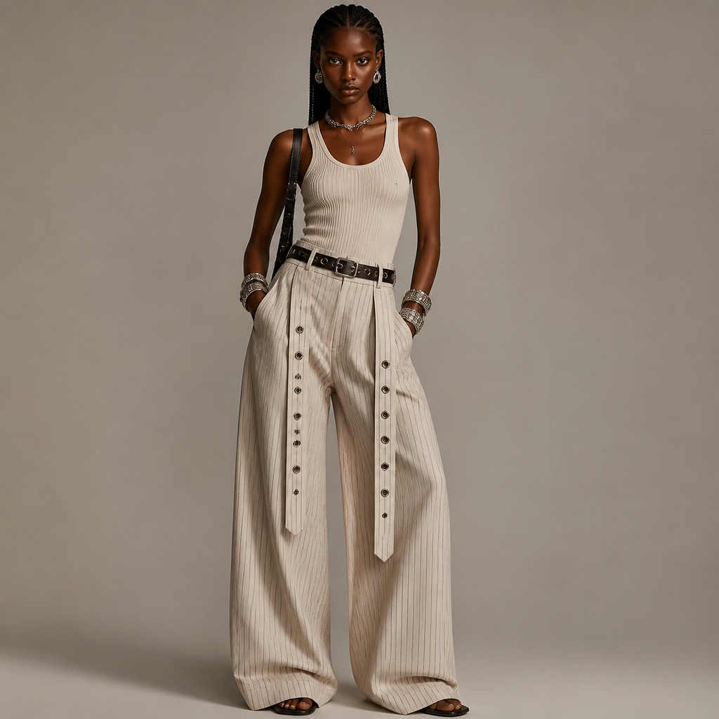 A Female fashion design. un Pantani avec des regnures avec des accessoires. BF fashion aesthetics.
photorealistic fashion design, A Female fashion design. un Pantani avec des regnures avec des accessoires. BF fashion aesthetics., just the design no text