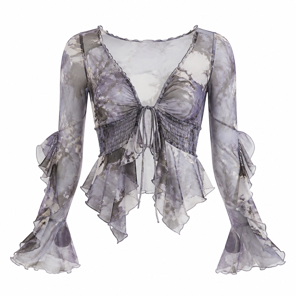 A Top design, made of Chiffon, suitable for Summer, in Y2K + Designer style. KZ fashion aesthetics.
photorealistic fashion design, A Top design, made of Chiffon, suitable for Summer, in Y2K + Designer style. KZ fashion aesthetics., y2k style, just the design no text