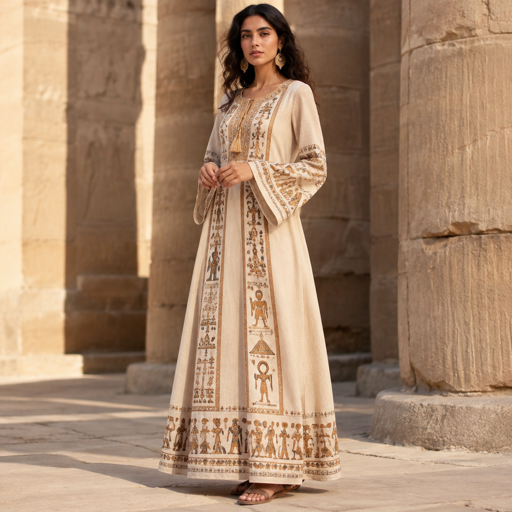 A Female Dress design, suitable for Fall, in Casual style. Egypt fashion aesthetics. Present it as professional fashion catalogue photography: the garment is the subject, shown full-length with editorial styling, neutral posing and tasteful, non-suggestive framing.
photorealistic fashion design, A Female Dress design, suitable for Fall, in Casual style. Egypt fashion aesthetics. Present it as professional fashion catalogue photography: the garment is the subject, shown full-length with editorial styling, neutral posing and tasteful, non-suggestive framing., casual style, just the design no text