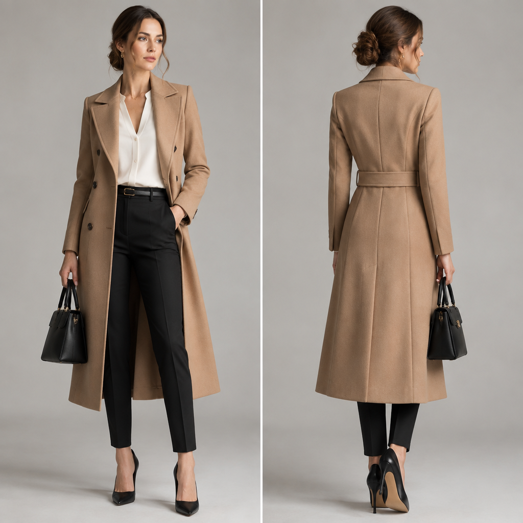 A Jacket design, in Formal style. Midweek Coat Elegance 🧥✨
A chic midweek office look featuring a beautifully tailored long coat layered over a sophisticated blouse and slim-fit trousers. Complete the outfit with pointed-toe heels, a structured handbag, delicate jewelry, and a neat hairstyle. Elegant, confident, and effortlessly professional—perfect for a stylish Wednesday at the office.. UG fashion aesthetics. Present it as professional fashion catalogue photography: the garment is the subject, shown full-length with editorial styling, neutral posing and tasteful, non-suggestive framing.
photorealistic fashion design, A Jacket design, in Formal style. Midweek Coat Elegance 🧥✨
A chic midweek office look featuring a beautifully tailored long coat layered over a sophisticated blouse and slim-fit trousers. Complete the outfit with pointed-toe heels, a structured handbag, delicate jewelry, and a neat hairstyle. Elegant, confident, and effortlessly professional—perfect for a stylish Wednesday at the office.. UG fashion aesthetics. Present it as professional fashion catalogue photography: the garment is the subject, shown full-length with editorial styling, neutral posing and tasteful, non-suggestive framing., formal style, just the design no text