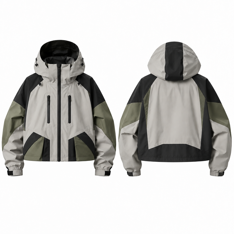 Can we make the jacket is cropped
edit the attached fashion design with these instructions: Can we make the jacket is cropped. keep it photorealistic, just the design no text
