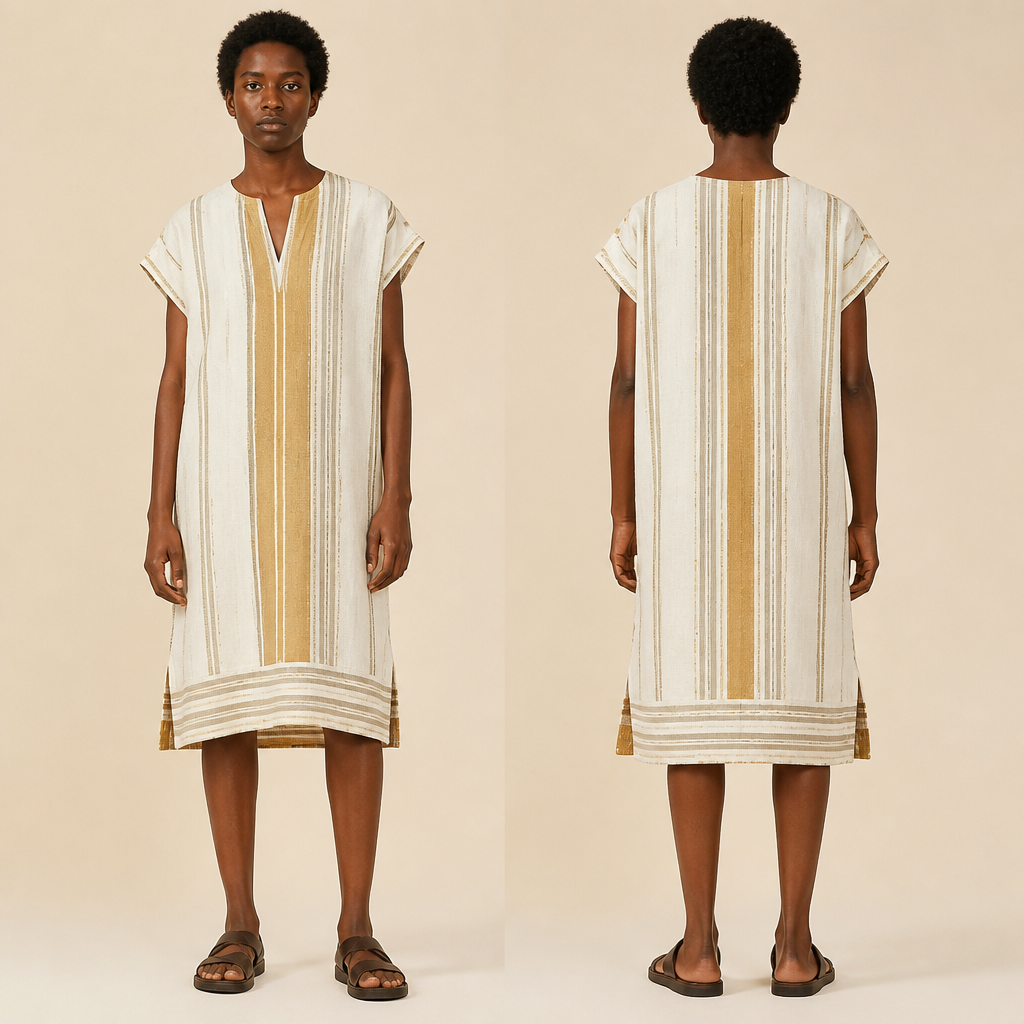 A Unisex Dress design, suitable for Summer. Ghana fashion aesthetics.
photorealistic fashion design, A Unisex Dress design, suitable for Summer. Ghana fashion aesthetics., just the design no text, show front and back