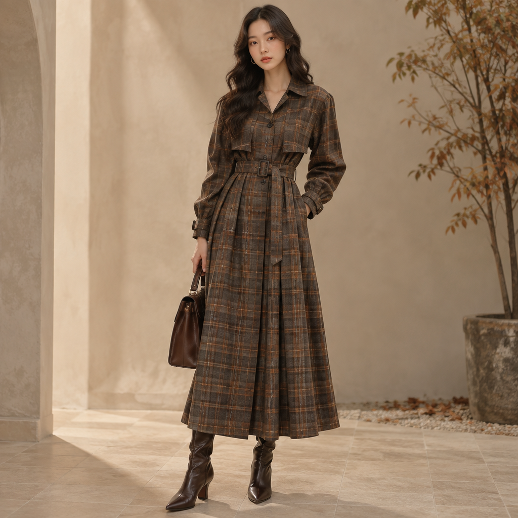 A Female Dress design, suitable for Fall. SY fashion aesthetics. Current season is Autumn in SY. Present it as professional fashion catalogue photography: the garment is the subject, shown full-length with editorial styling, neutral posing and tasteful, non-suggestive framing.
photorealistic fashion design, A Female Dress design, suitable for Fall. SY fashion aesthetics. Current season is Autumn in SY. Present it as professional fashion catalogue photography: the garment is the subject, shown full-length with editorial styling, neutral posing and tasteful, non-suggestive framing., just the design no text