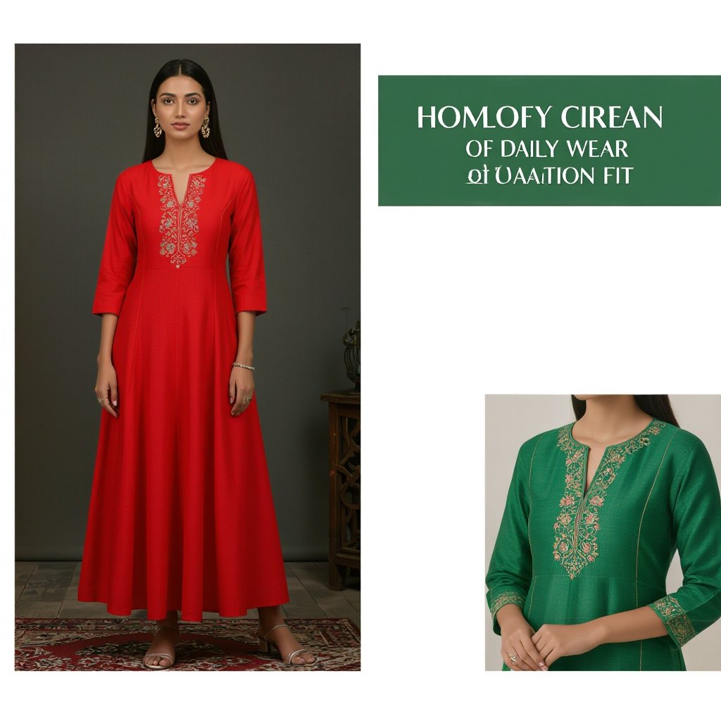Sophisticated Indian attire for daily wear
Sophisticated Indian attire for daily wear in cotton, A-line cut, with minimal embroidery and a comfortable fit.