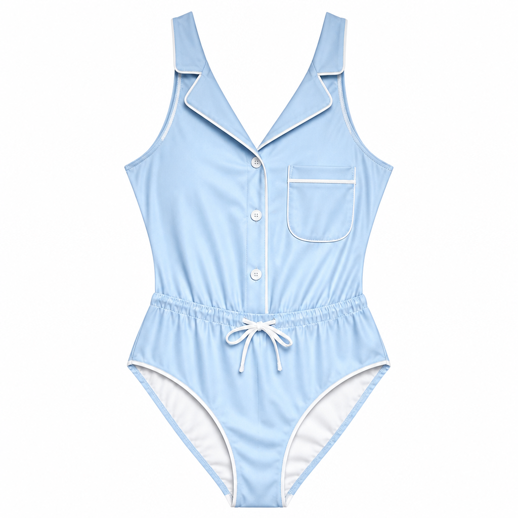 A Swimwear design. maillot de pbzin en forme de pijama. CI fashion aesthetics.
photorealistic fashion design, A Swimwear design. maillot de pbzin en forme de pijama. CI fashion aesthetics., just the design no text