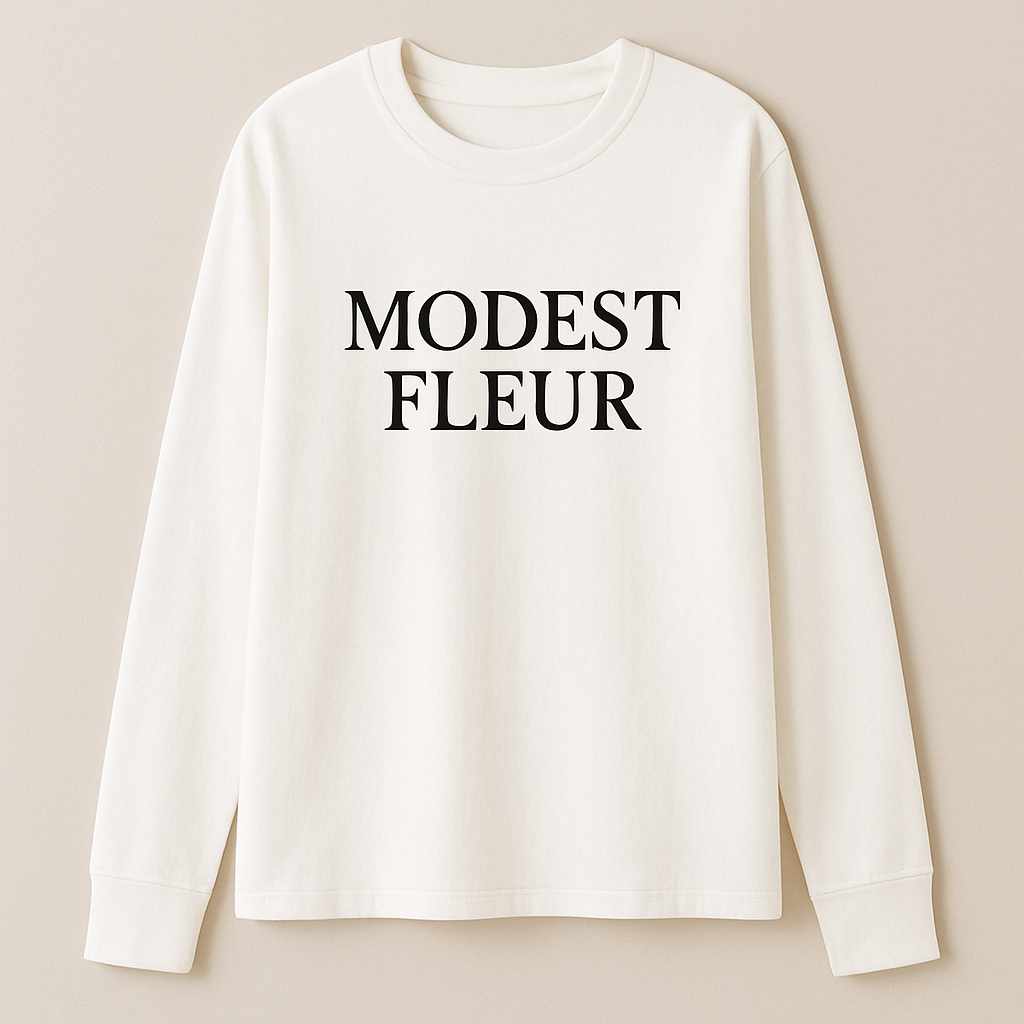 I need cotton t shirt styles long sleeve modest with my brand name of the “modest fleur
I need cotton t shirt styles long sleeve modest with my brand name of the “modest fleur
