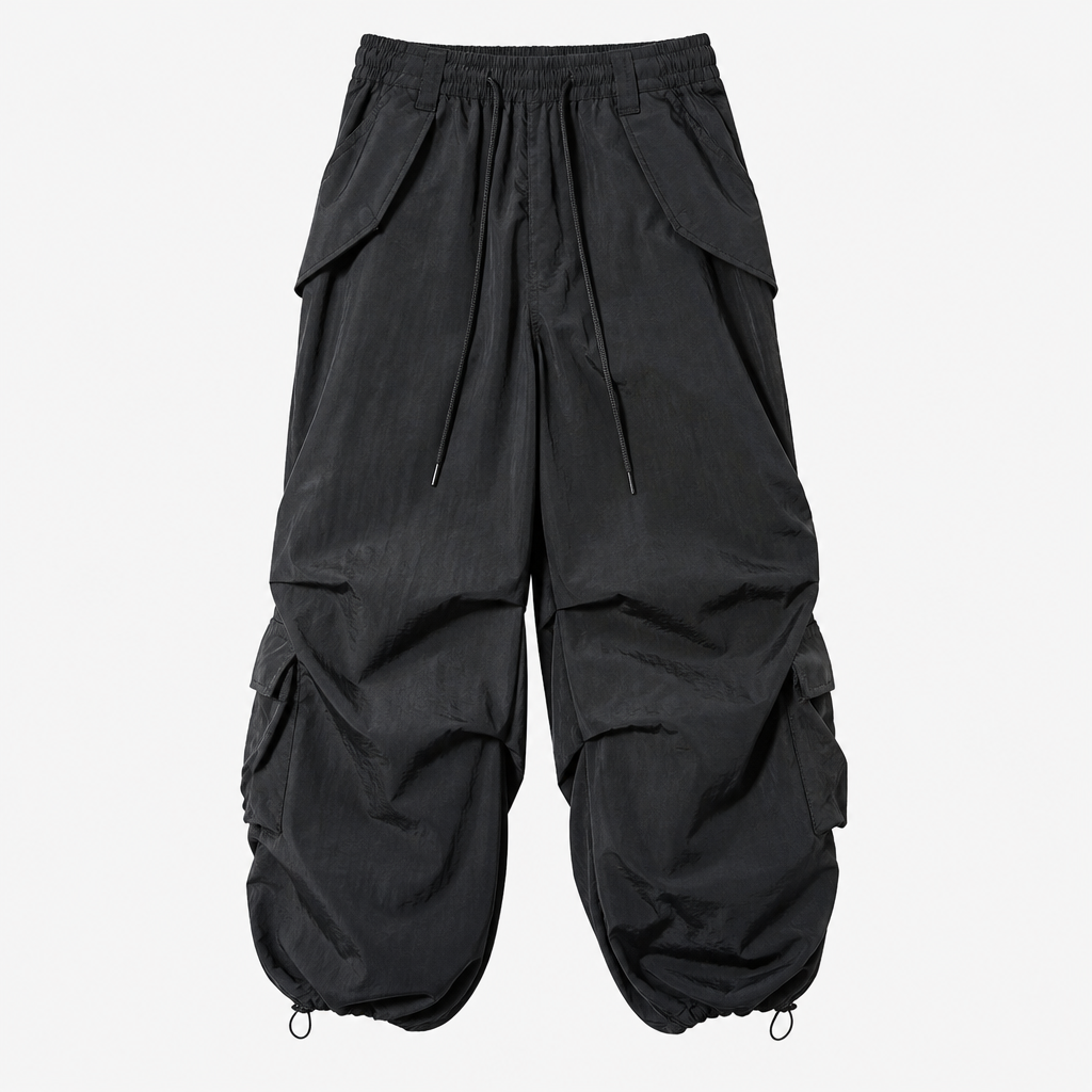 A Male Pants design, in Streetwear style. baggy with moveable fabrics. United Kingdom fashion aesthetics.
photorealistic fashion design, A Male Pants design, in Streetwear style. baggy with moveable fabrics. United Kingdom fashion aesthetics., streetwear style, just the design no text
