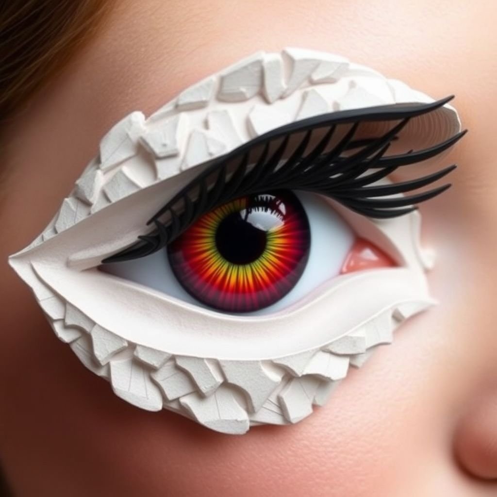 Papier-mâché jewelry design inspired by eye
Unleash a surreal blend of whimsy and elegance with papier-mâché jewelry inspired by the human eye. Envision oversized statement earrings shaped like vivid irises, intricately textured with layers of vibrant paint. Necklaces mimic the curves of delicate eyelids, while rings feature bold 3D lashes, elevating any ensemble into extraordinary artistry.