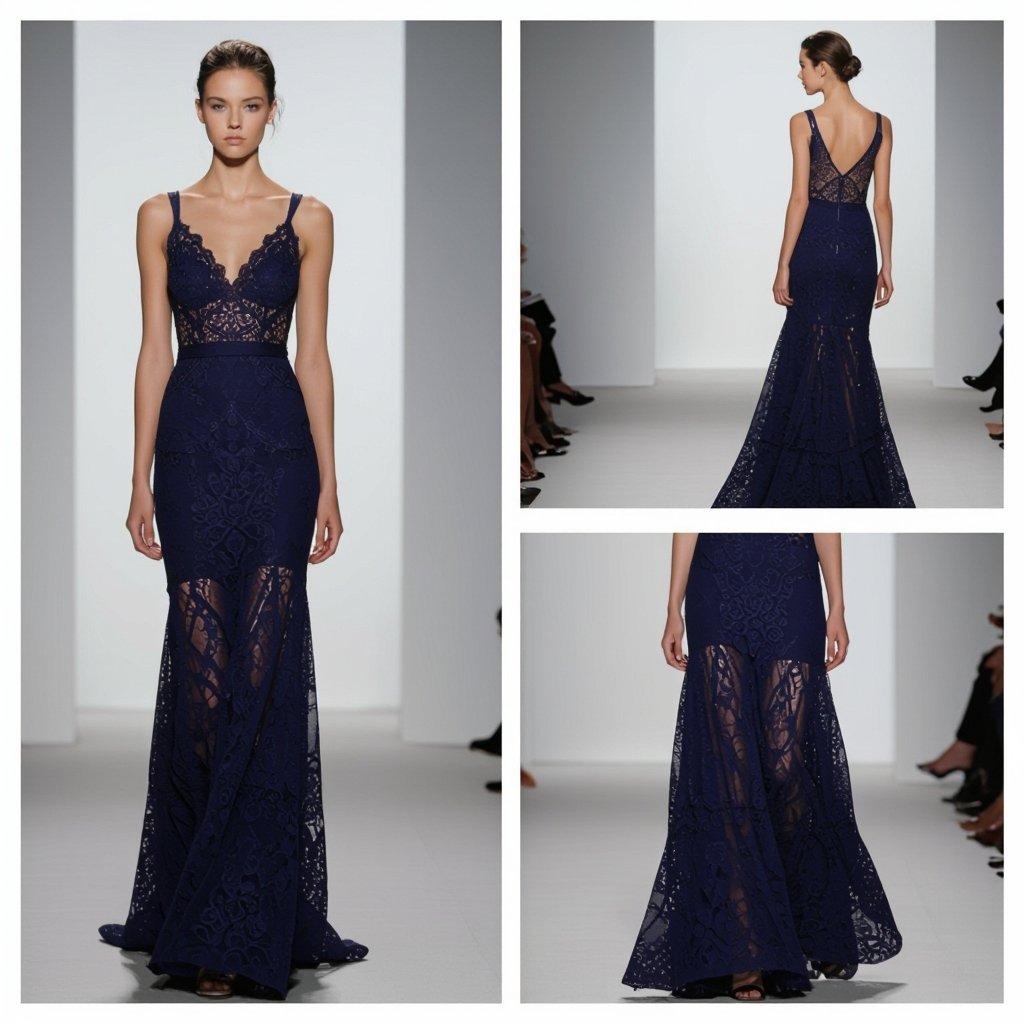 Dress dentelle long dress
Long dress in dentelle, fitted silhouette with a V-neckline and delicate straps.