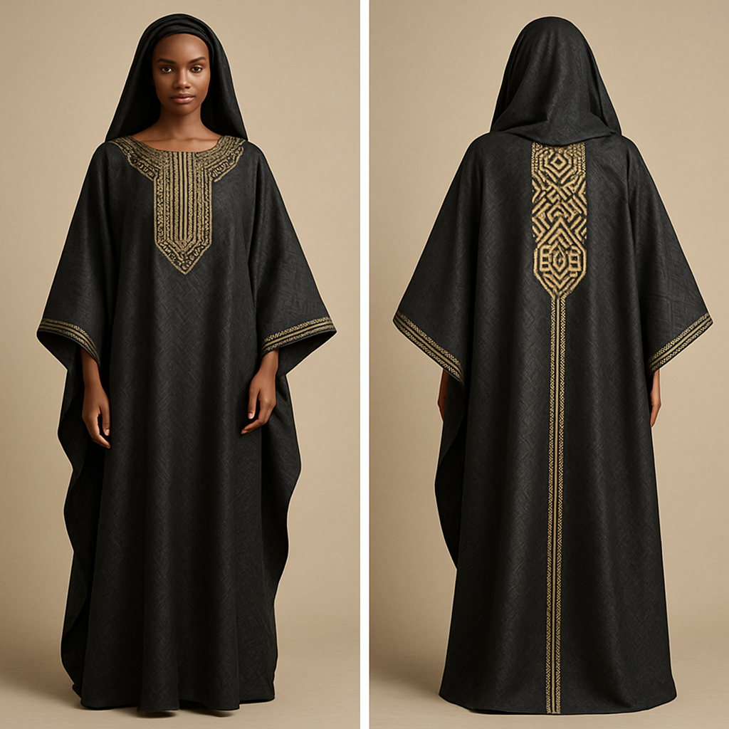 Create a shadda boubou for women that’s the first of its kind, unique, classy, and sophisticated in design.
Create a shadda boubou for women that’s the first of its kind, unique, classy, and sophisticated in design. , show front and back