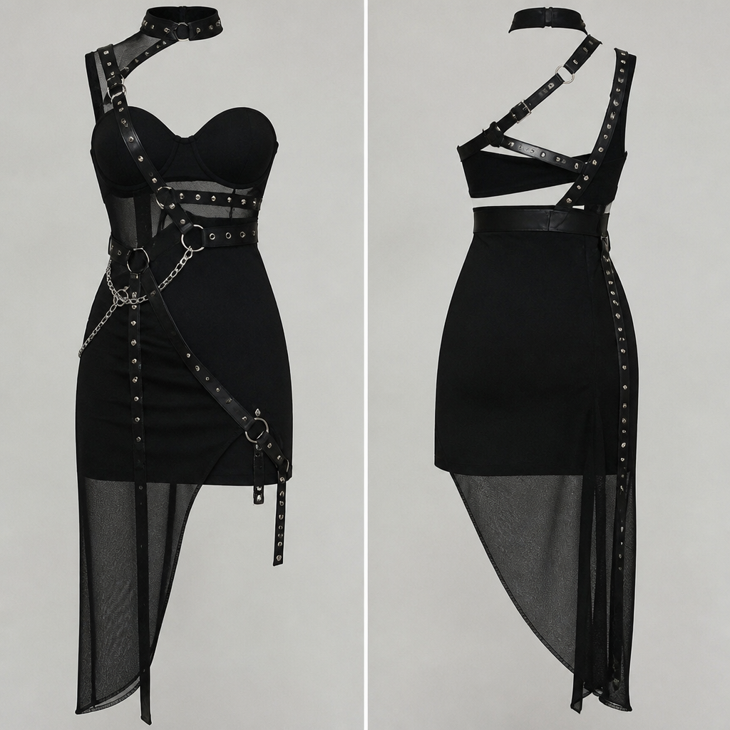 Party
photorealistic fashion design, Party, punk style, just the design no text, show front and back