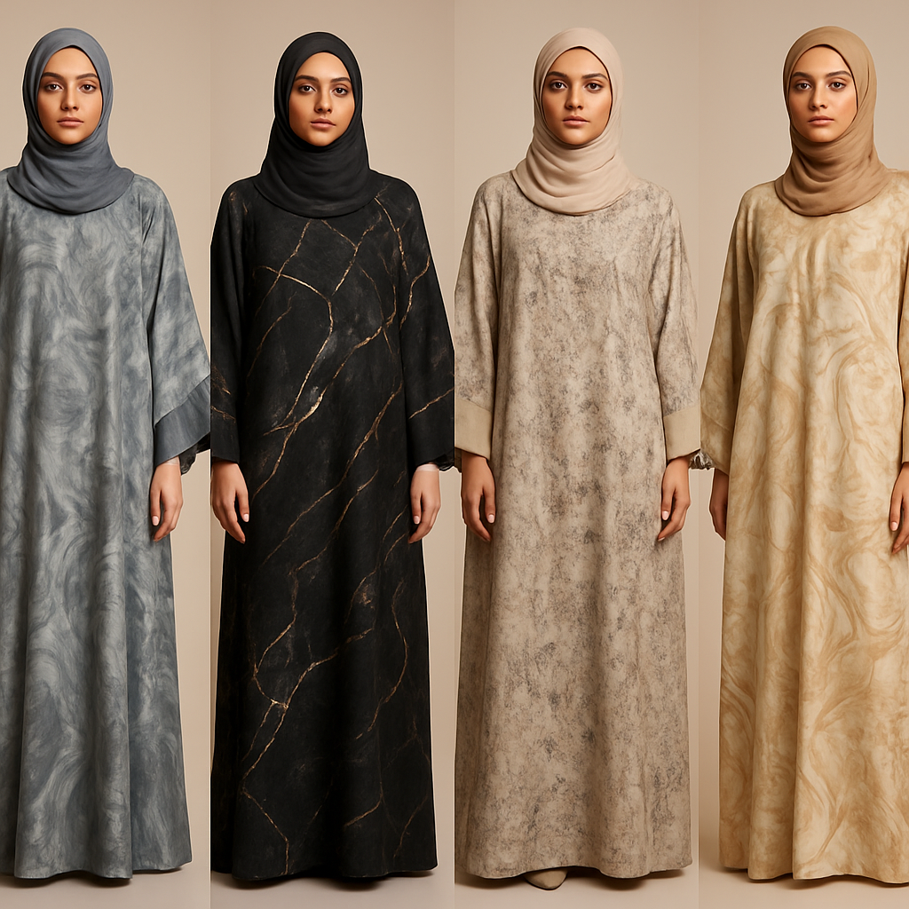 Create a modest boubou, the first of its kind, featuring a unique stone design that exudes a classy and sophisticated vibe. I'd like four designs, each showcasing different styles and fabrics. Incorporate high-end, unique chic stone designs to make them truly special. Add little sophisticated stone designs.

Create a modest boubou, the first of its kind, featuring a unique stone design that exudes a classy and sophisticated vibe. I'd like four designs, each showcasing different styles and fabrics. Incorporate high-end, unique chic stone designs to make them truly special. Add little sophisticated stone designs.