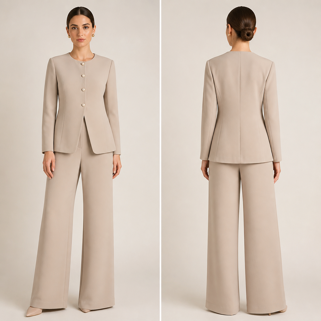 Modest modern elegant and every day wear pearl buttoning suited for all body types
photorealistic fashion design, Modest modern elegant and every day wear pearl buttoning suited for all body types
, italian style, just the design no text, show front and back