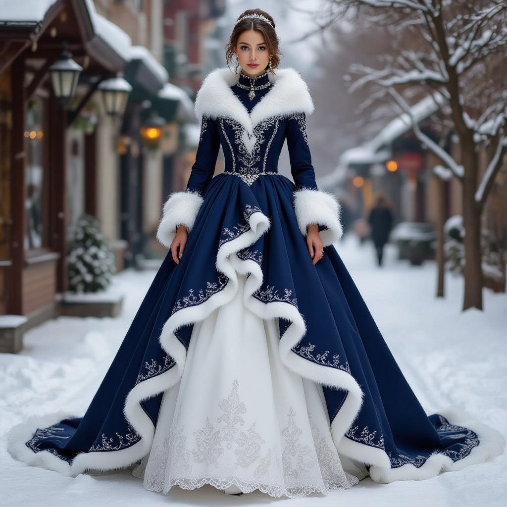Beauty and the beast wedding dress modest
Winter fashion: Beauty and the beast wedding dress modest, heavy fabric, long sleeves, high neck, fur trim.