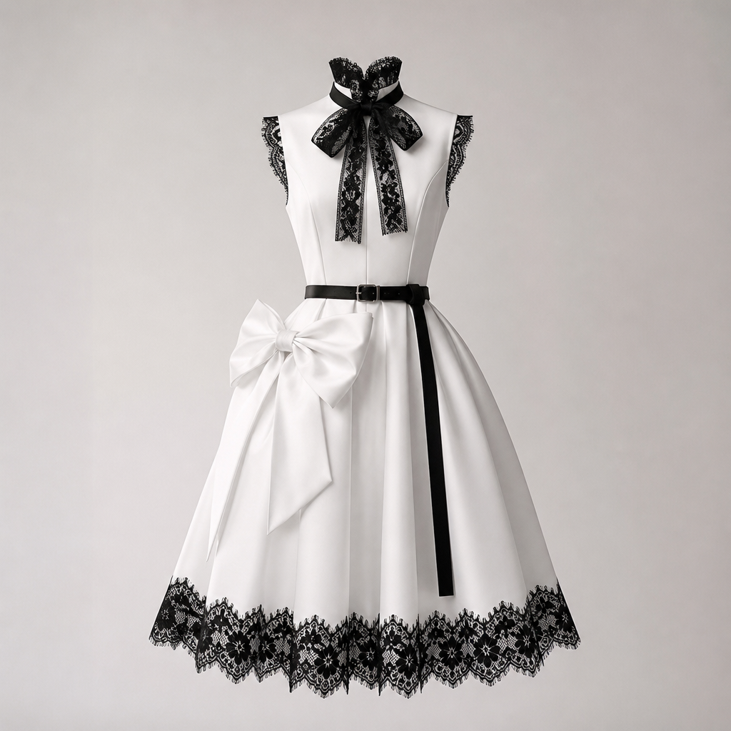 A Female Dress design, suitable for Summer. это должно быть белое платье роскошное как для золотой молодёжи элиты, с бантом и ремнем чёрным и Крулевщина чёрным м ободком. Russia fashion aesthetics.
photorealistic fashion design, A Female Dress design, suitable for Summer. это должно быть белое платье роскошное как для золотой молодёжи элиты, с бантом и ремнем чёрным и Крулевщина чёрным м ободком. Russia fashion aesthetics., just the design no text
