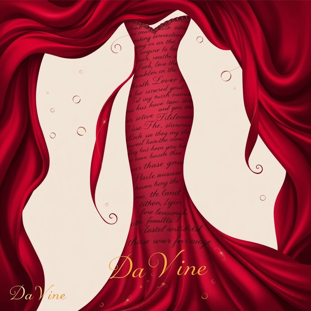 Create a dress made of writing in cursive, with burgundy pieces draped around. Put “Da’Vine” in the bottom left corner
Design an exquisite gown adorned with flowing cursive text that weaves around the lush silhouette. The elegant burgundy fabric drapes softly, cascading like petals, enhancing the sophisticated allure. Subtle golden threads shimmer throughout, while “Da’Vine” gracefully embellishes the bottom left corner, giving an opulent touch to this poetic masterpiece.