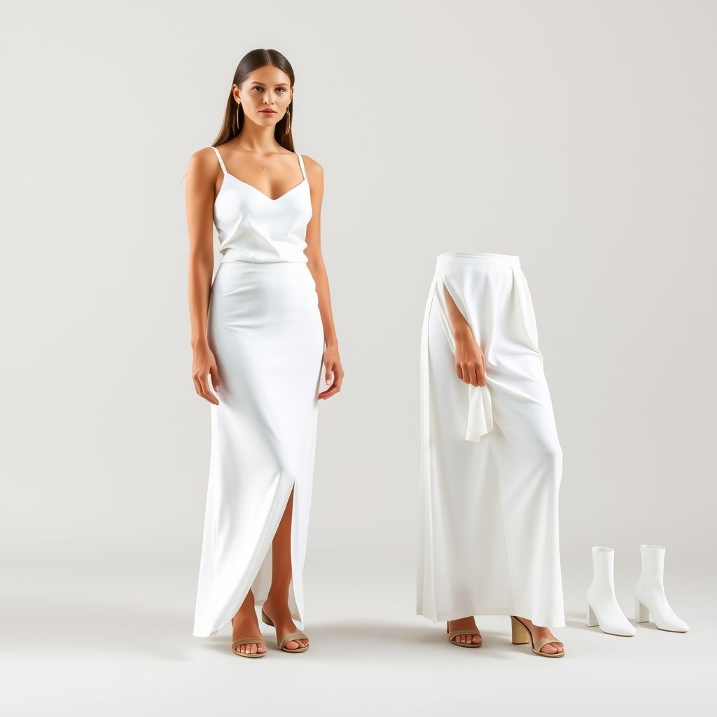 Tight white Maxi skirts tight and women minimal pencil more classic skirts like Greek
Envision a stunning collection of form-fitting, floor-length maxi skirts crafted from soft, breathable cotton. Emphasize pure white hues, showcasing minimalistic Greek-inspired pencil designs. Incorporate subtle draping and elegant silhouette lines, merging classic tailoring with modern style. Add delicate embroidery or textured patterns, harmonizing comfort and sophistication for a timeless allure.