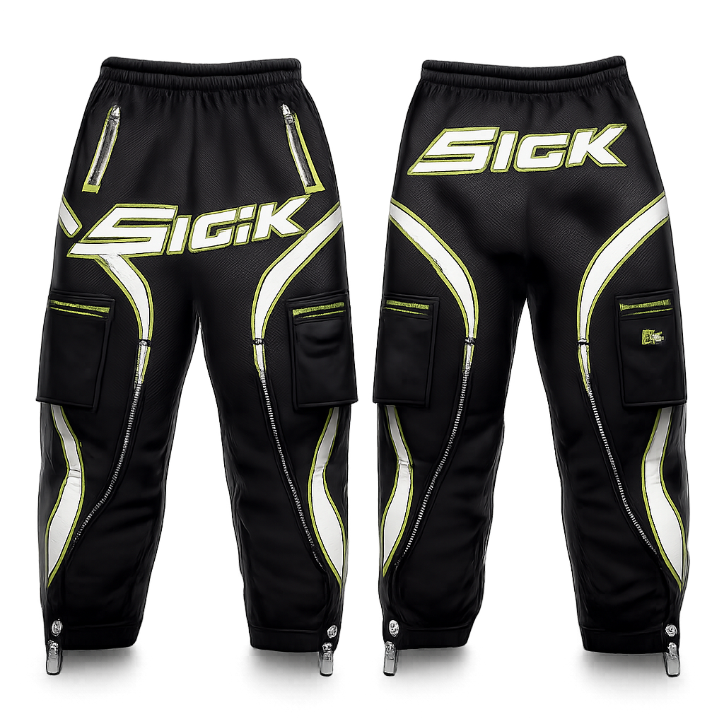Pants with sick logo
Pants with sick logo, sporty style, show front and back