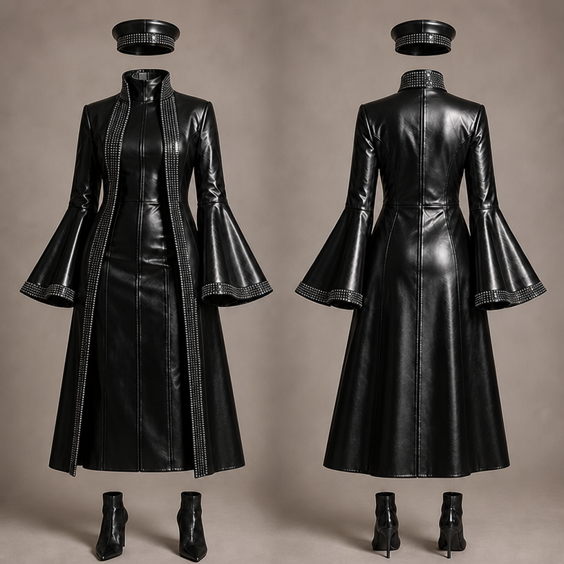 Make it in black
edit the attached fashion design with these instructions: Make it in black. keep it photorealistic, just the design no text