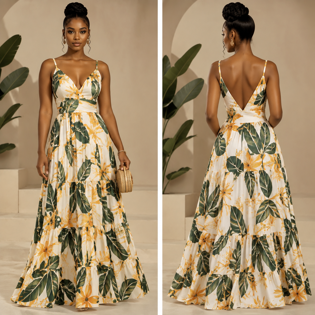 A Female Dress design, suitable for Summer. I want the hand to be like up up you shouldn't cover like the French you just go like all perfumes is going without hand without hand and then the back should be V and then the front should be and the France should be a little bit down and fled at the bottom. Nigeria fashion aesthetics. Present it as professional fashion catalogue photography: the garment is the subject, shown full-length with editorial styling, neutral posing and tasteful, non-suggestive framing.
photorealistic fashion design, A Female Dress design, suitable for Summer. I want the hand to be like up up you shouldn't cover like the French you just go like all perfumes is going without hand without hand and then the back should be V and then the front should be and the France should be a little bit down and fled at the bottom. Nigeria fashion aesthetics. Present it as professional fashion catalogue photography: the garment is the subject, shown full-length with editorial styling, neutral posing and tasteful, non-suggestive framing., just the design no text