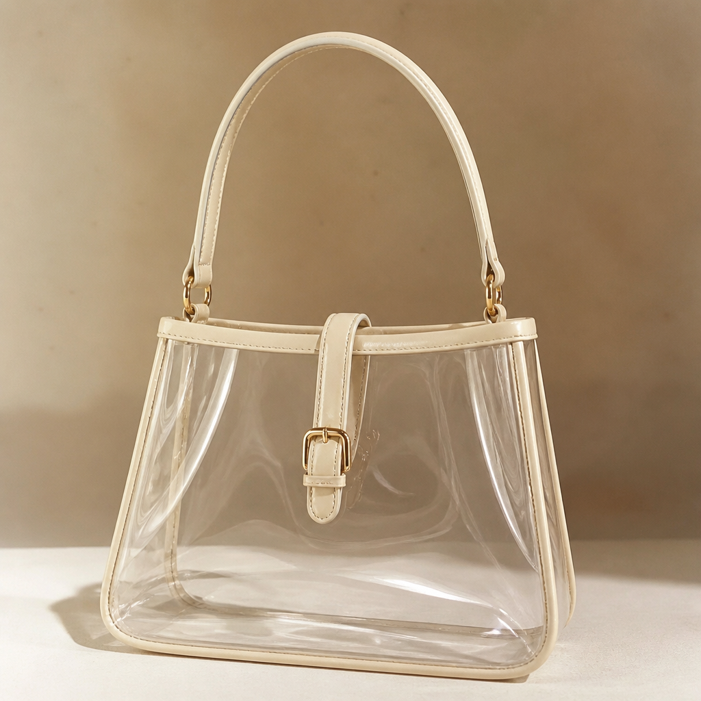 Create a clear pvc bag that is inspired by Claudia schiffer
photorealistic fashion design, Create a clear pvc bag that is inspired by Claudia schiffer , classic style, just the design no text