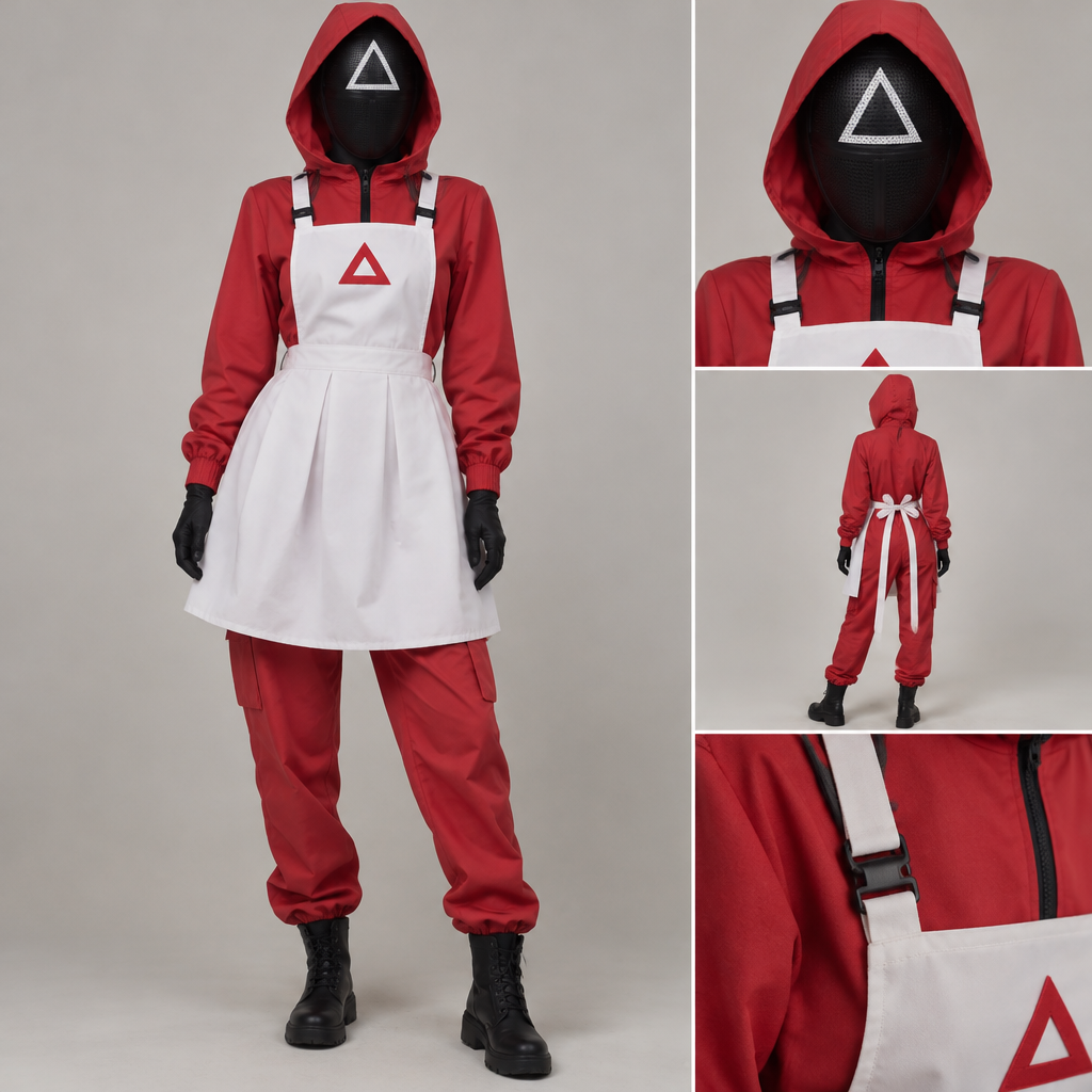 A Female Jacket design, suitable for Fall, in Casual style. охранник из игры кальмара треугольник🔺 комбинезоне красном фартуке белом хиркгическом лежит игрок второй треугольник 🔺 мода одежди Пиндар фартук милана платьем Present it as professional fashion catalogue photography: the garment is the subject, shown full-length with editorial styling, neutral posing and tasteful, non-suggestive framing.
photorealistic fashion design, A Female Jacket design, suitable for Fall, in Casual style. охранник из игры кальмара треугольник🔺 комбинезоне красном фартуке белом хиркгическом лежит игрок второй треугольник 🔺 мода одежди Пиндар фартук милана платьем Present it as professional fashion catalogue photography: the garment is the subject, shown full-length with editorial styling, neutral posing and tasteful, non-suggestive framing., casual style, just the design no text