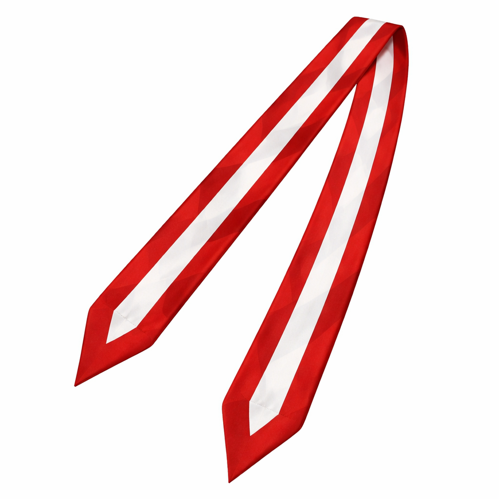 Design a silk scarf that is 5x86cm that is Austria colors for their soccer team for the World Cup 2026. No logos just colors. Angled corners. Just red and white
Design a silk scarf that is 5x86cm that is Austria colors for their soccer team for the World Cup 2026. No logos just colors. Angled corners. Just red and white, classic style