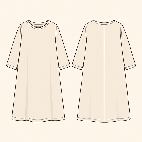 Simple kids kaftan long sleeve 
