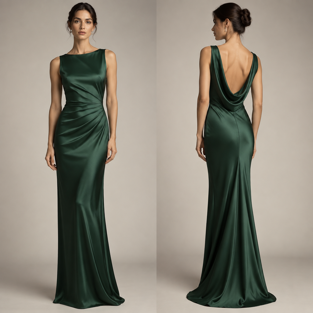 A Dress design, in Haute Couture style. vestito da sera fasciante in seta verde coprente su fisico anello. Decori minimal. Italy fashion aesthetics. Present it as professional fashion catalogue photography: the garment is the subject, shown full-length with editorial styling, neutral posing and tasteful, non-suggestive framing.
photorealistic fashion design, A Dress design, in Haute Couture style. vestito da sera fasciante in seta verde coprente su fisico anello. Decori minimal. Italy fashion aesthetics. Present it as professional fashion catalogue photography: the garment is the subject, shown full-length with editorial styling, neutral posing and tasteful, non-suggestive framing., haute_couture style, just the design no text