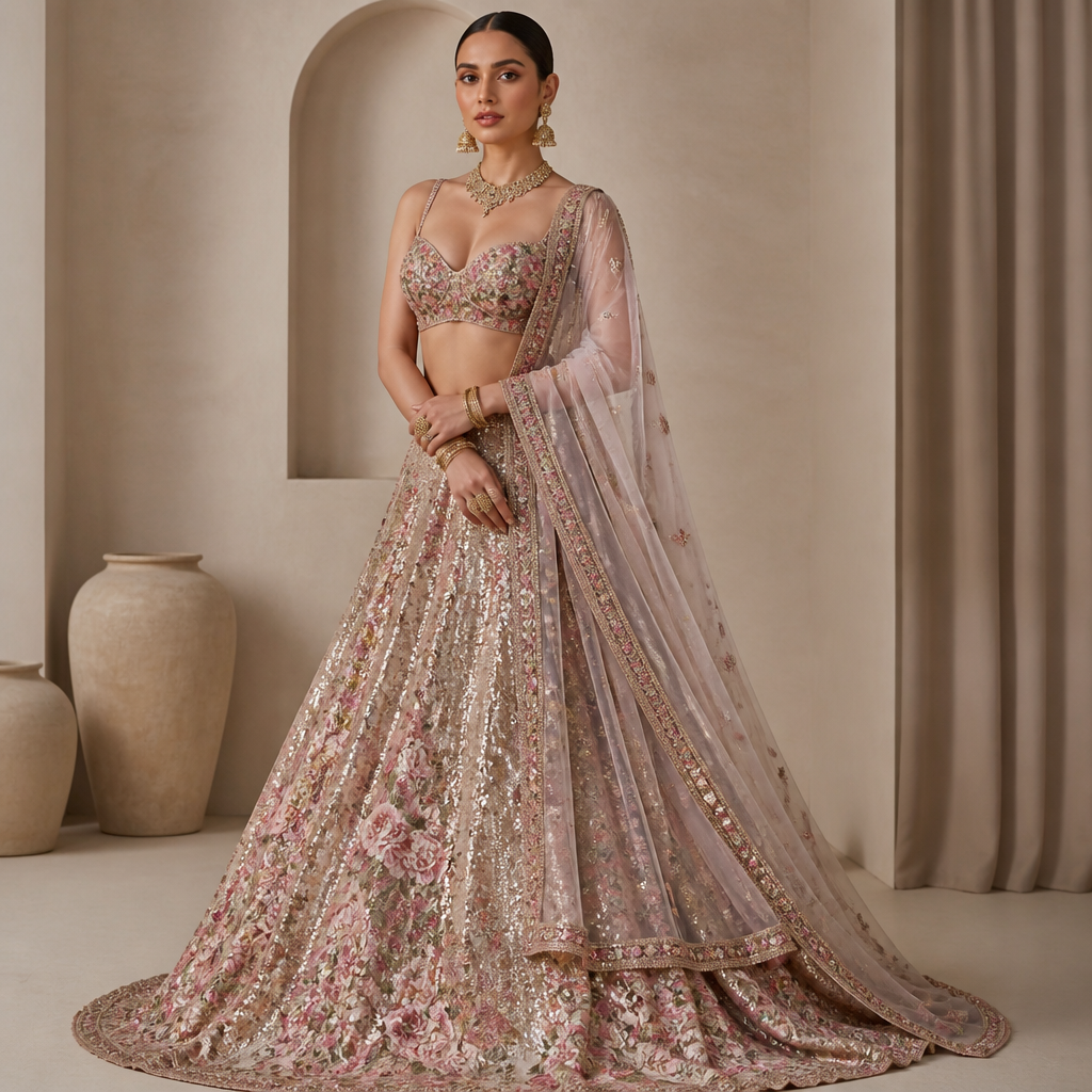 create a trending beautiful fashion gown. India fashion aesthetics.
photorealistic fashion design, create a trending beautiful fashion gown. India fashion aesthetics., just the design no text