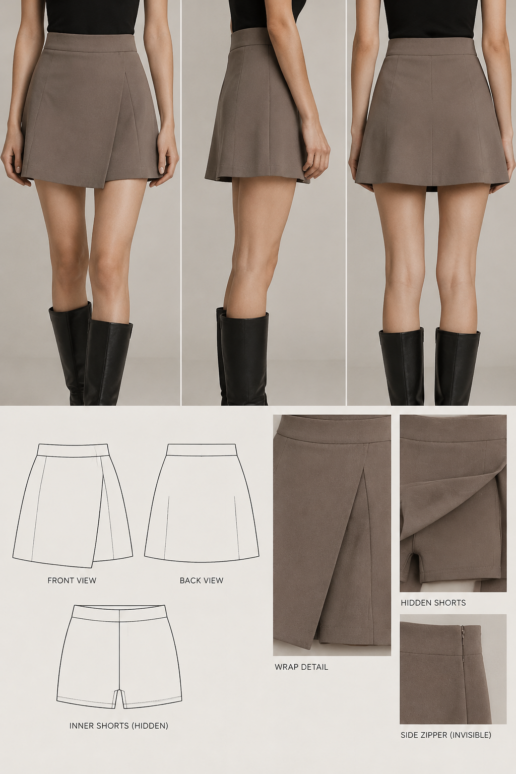 short skirt with hidden shorts under, liitle bit longer lenght
short skirt with hidden shorts under, liitle bit longer lenght
