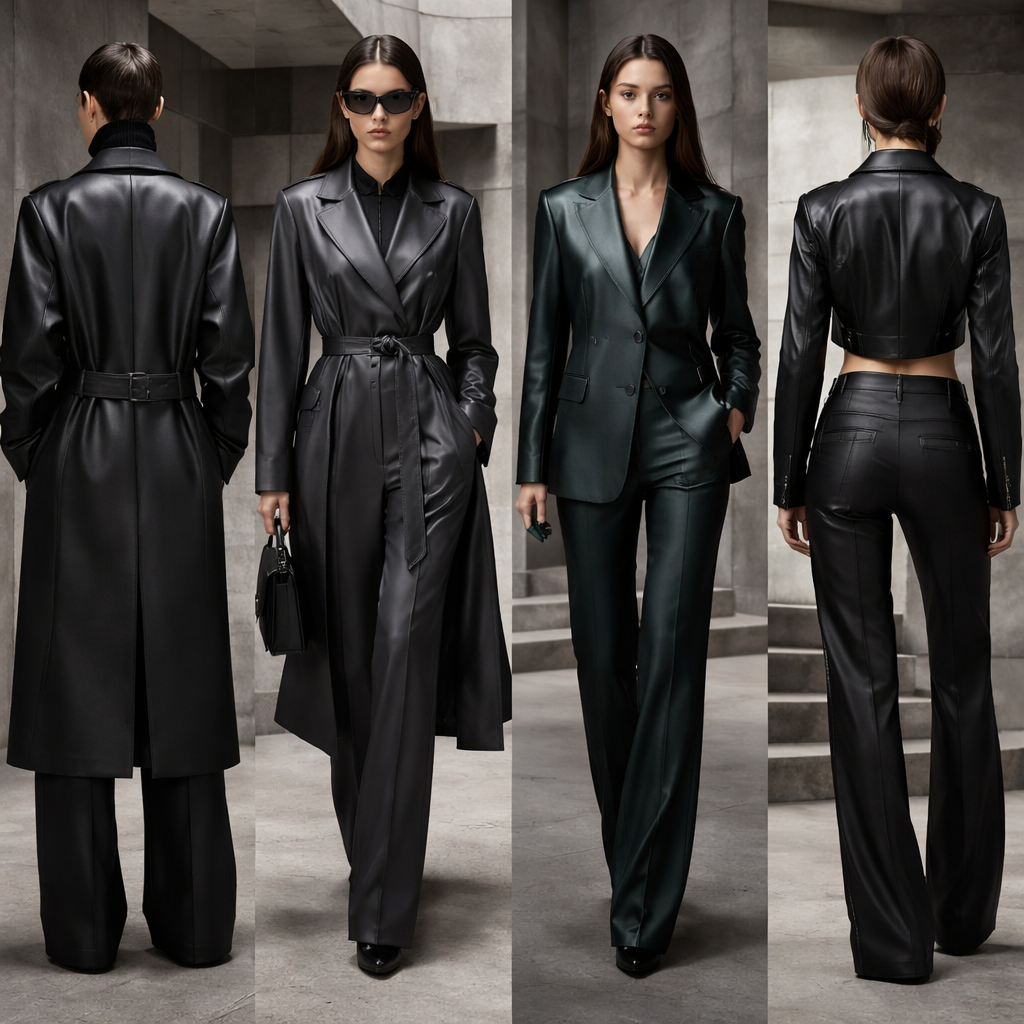 Brutalist Luxe
Evolve last season’s Industrial Futurism story into a sleeker, crispier look for tailoring and contemporary ranges.
Design strategies
Draw upon wardrobe classics like overcoats, trenches and tailored trousers, modernising them with sleek cuts, silky finishes and gritty yet polished surfaces inspired by the raw charm of brutalist architecture
Contrasting silhouettes of oversized and fitted work well here while softly sculpted profiles, not too flowy and not too rigid, provide the perfect balance
Monochromatic pairings and grey tones are crucial. Explore Ultra Black options and consider mixing in dark green and teal tones for a luxe #ShadowyDarks combination
Develop consciously produced, versatile quality styles with #LongLastingDesign appeal to encourage investment and higher price points. Build durability into designs, testing fabric strength and considering double stitching, trim reinforcement and minimising points of failure
Source eco-friendly, metallic coatings and fibres such as ethical peace silks, FSC lyocell, cupro, viscose and recycled Lurex. Prioritise Circular Trims and Details
Relevant for: tailoring, outerwear, jackets, matching sets, cut-and-sew, knitwear, denim
Brutalist Luxe
Evolve last season’s Industrial Futurism story into a sleeker, crispier look for tailoring and contemporary ranges.
Design strategies
Draw upon wardrobe classics like overcoats, trenches and tailored trousers, modernising them with sleek cuts, silky finishes and gritty yet polished surfaces inspired by the raw charm of brutalist architecture
Contrasting silhouettes of oversized and fitted work well here while softly sculpted profiles, not too flowy and not too rigid, provide the perfect balance
Monochromatic pairings and grey tones are crucial. Explore Ultra Black options and consider mixing in dark green and teal tones for a luxe #ShadowyDarks combination
Develop consciously produced, versatile quality styles with #LongLastingDesign appeal to encourage investment and higher price points. Build durability into designs, testing fabric strength and considering double stitching, trim reinforcement and minimising points of failure
Source eco-friendly, metallic coatings and fibres such as ethical peace silks, FSC lyocell, cupro, viscose and recycled Lurex. Prioritise Circular Trims and Details
Relevant for: tailoring, outerwear, jackets, matching sets, cut-and-sew, knitwear, denim, preppy style, show front and back