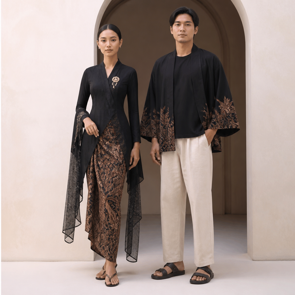 A Unisex fashion design. Consider Indonesian fashion — batik, kebaya, modest fashion innovation, tropical resort wear.
photorealistic fashion design, A Unisex fashion design. Consider Indonesian fashion — batik, kebaya, modest fashion innovation, tropical resort wear., just the design no text