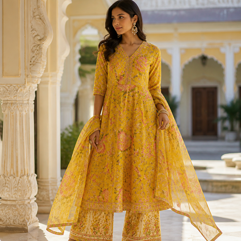 A Female Dress design, suitable for Summer. Consider Indian fashion aesthetics — consider saree, lehenga, salwar kameez, kurti, anarkali; local fabrics like chanderi, banarasi, chikankari, block prints; vibrant colors and rich embroidery. Current season is Summer in India.
photorealistic fashion design, A Female Dress design, suitable for Summer. Consider Indian fashion aesthetics — consider saree, lehenga, salwar kameez, kurti, anarkali; local fabrics like chanderi, banarasi, chikankari, block prints; vibrant colors and rich embroidery. Current season is Summer in India., just the design no text