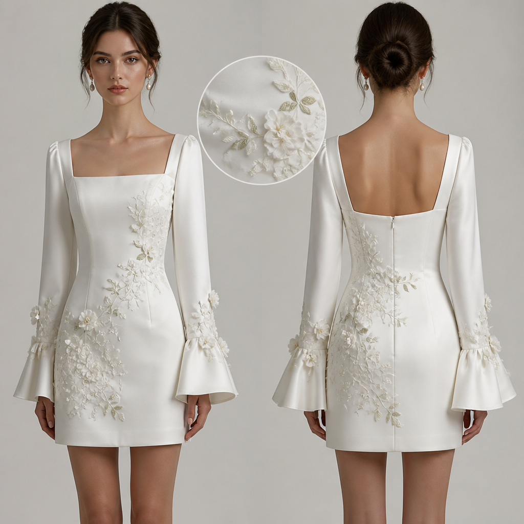 A Female Dress design, for Formal, suitable for Fall, in Elegant + Formal + Classic style. i want a graduation gown. thats formal short and whitebi want iit with cute sleeves on the bottom ibwant flowers. I want it to be like that of my inspo picture but with white and add flowers and some sleeves
photorealistic fashion design, A Female Dress design, for Formal, suitable for Fall, in Elegant + Formal + Classic style. i want a graduation gown. thats formal short and whitebi want iit with cute sleeves on the bottom ibwant flowers. I want it to be like that of my inspo picture but with white and add flowers and some sleeves, elegant style, just the design no text