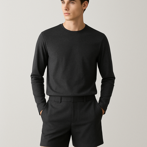 Men half bottom short , long sleeve
