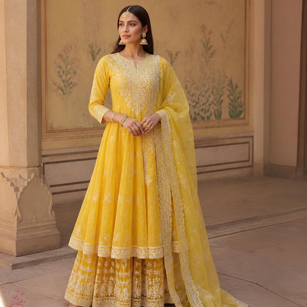 A Female Dress design, suitable for Summer. Consider Indian fashion aesthetics — consider saree, lehenga, salwar kameez, kurti, anarkali; local fabrics like chanderi, banarasi, chikankari, block prints; vibrant colors and rich embroidery. Current season is Summer in India.
photorealistic fashion design, A Female Dress design, suitable for Summer. Consider Indian fashion aesthetics — consider saree, lehenga, salwar kameez, kurti, anarkali; local fabrics like chanderi, banarasi, chikankari, block prints; vibrant colors and rich embroidery. Current season is Summer in India., just the design no text