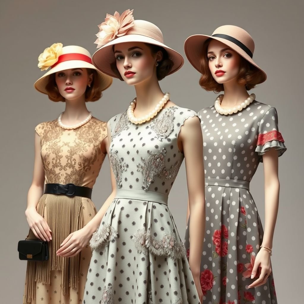 Basics
Design a vintage-inspired fashion collection that embodies the elegance of 1920s flapper dresses, complete with beading and fringe, and incorporates the structured silhouette of 1950s A-line skirts. Think muted pastels, polka dots, and floral prints, paired with classic accessories like pearl necklaces and cloche hats, exuding timeless charm and sophistication.